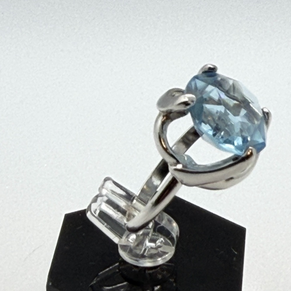 💍 Sterling Silver Blue Gemstone Ring – Size 7.75–8 NEW - Picture 4 of 12